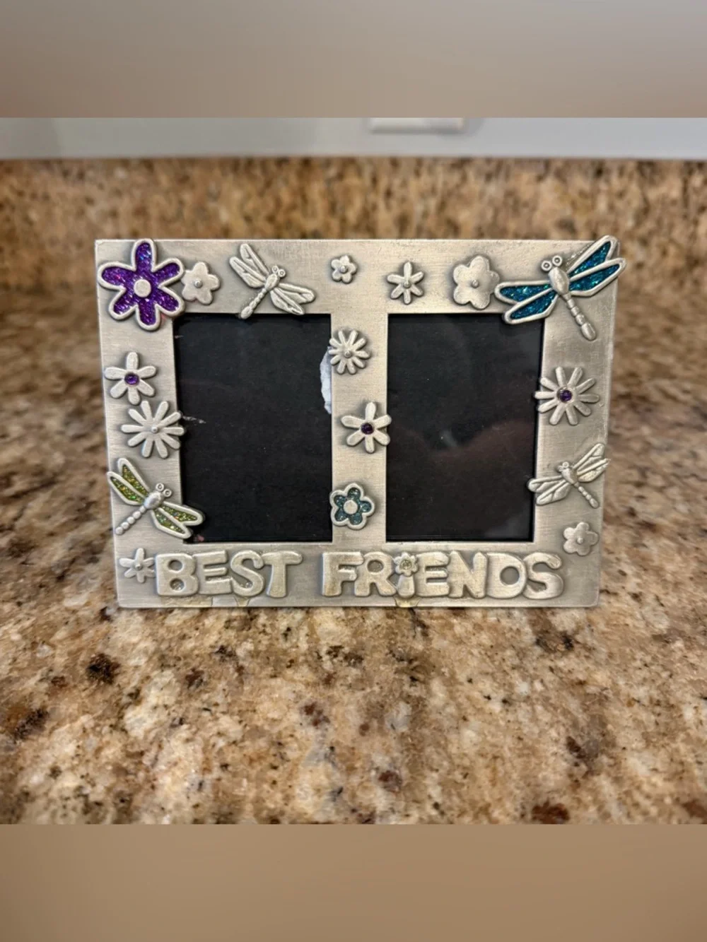 2 Vintage Y2K Best Friends Memories Metal Glitter Enamel 90s Picture Frames